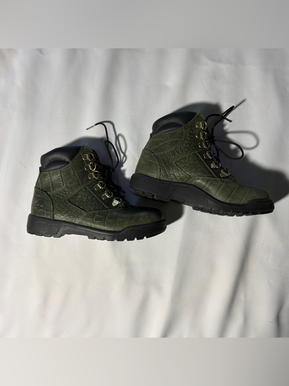 Timberland Kids Dark Olive Green Lace-Up Hiking Boots